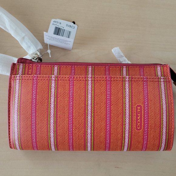 Coach Handbags - New COACH Legacy Striped Zippy Wallet/Wristlet